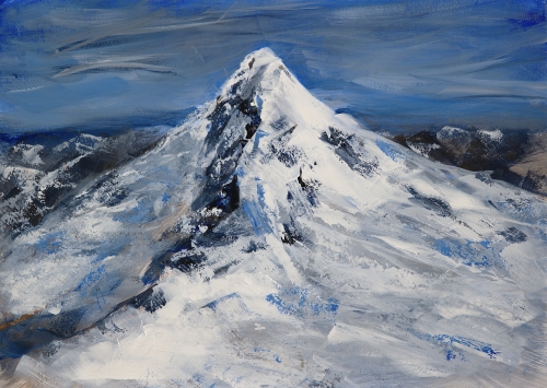 landscape painting of Mt. Aspiring in New Zealand