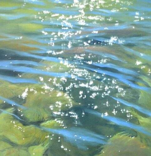 painting of ripples on a lake