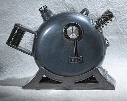 imaginary teapot in sculptural porcelain by artist Robert Snyder