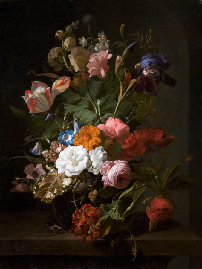 Rachel Ruysch, Vase with Flowers, 1700, Mauritshuis, Den Haag.
