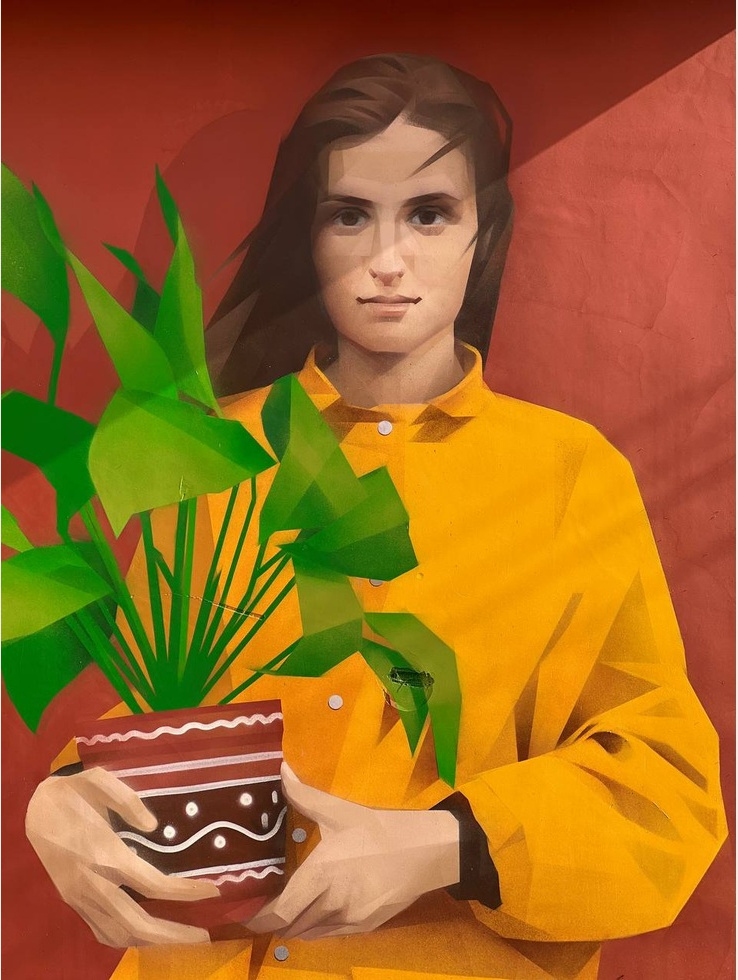 Alexander Demkin, untitled mural, 12 Polonskogo Street (2023).