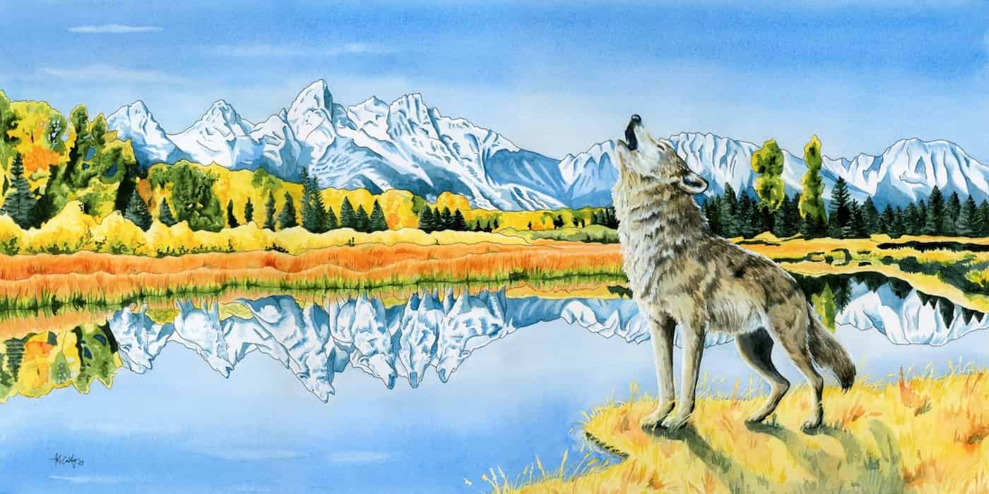 Woman with dark hair holding up a National Parks pass with a painted scene adhered to the top and a paintbrush in her hand.