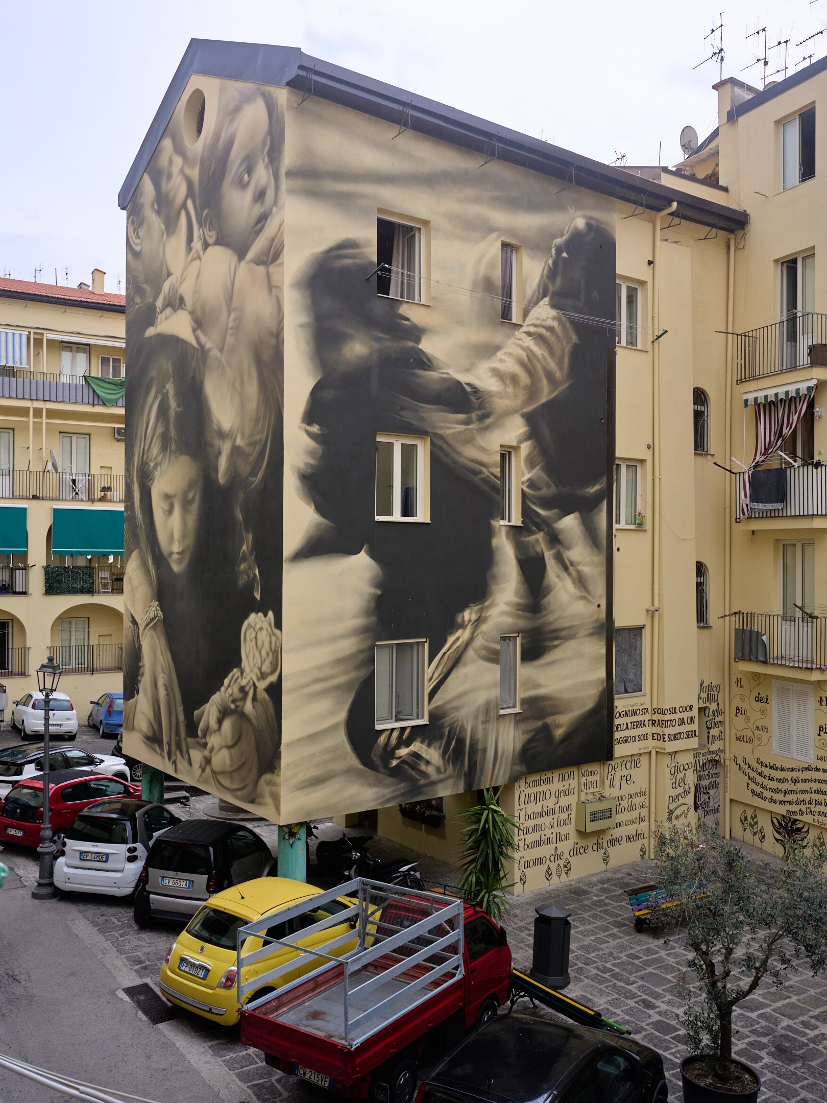 Photo by Guido van Helten on October 01, 2026. May be an image of street, Camogli, buildings and text.