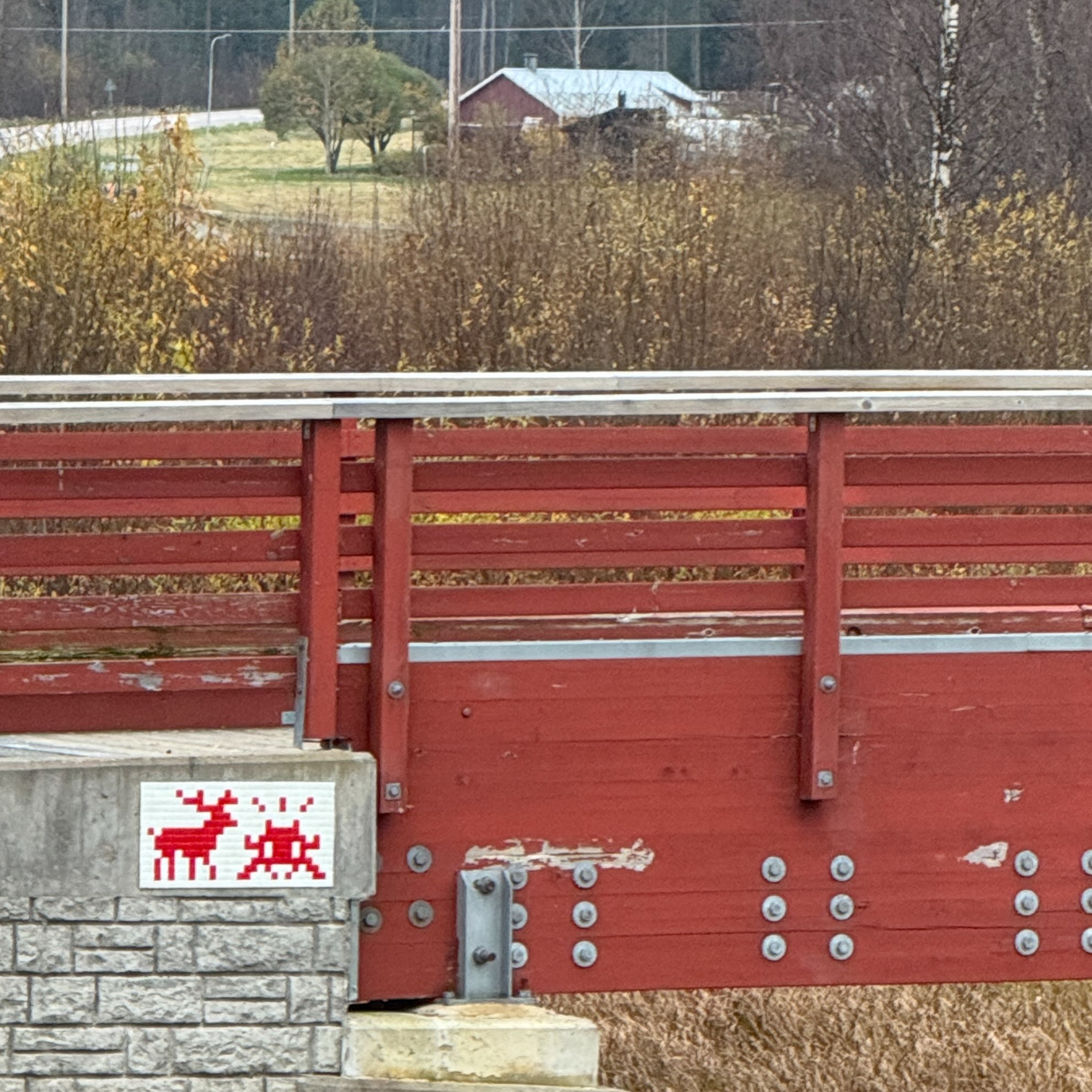 Photo by Invader on October 04, 2026. May be an image of deer, covered bridge and text.